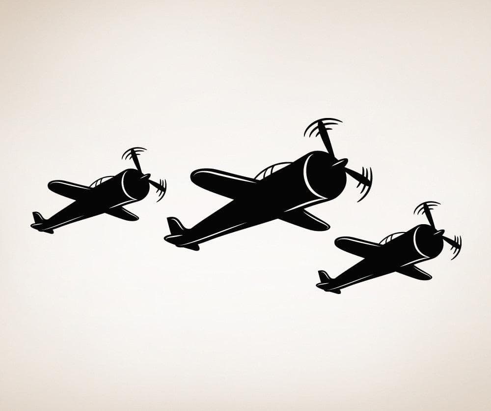 Vinyl Wall Decal Sticker Trio of Planes #OS_MB418