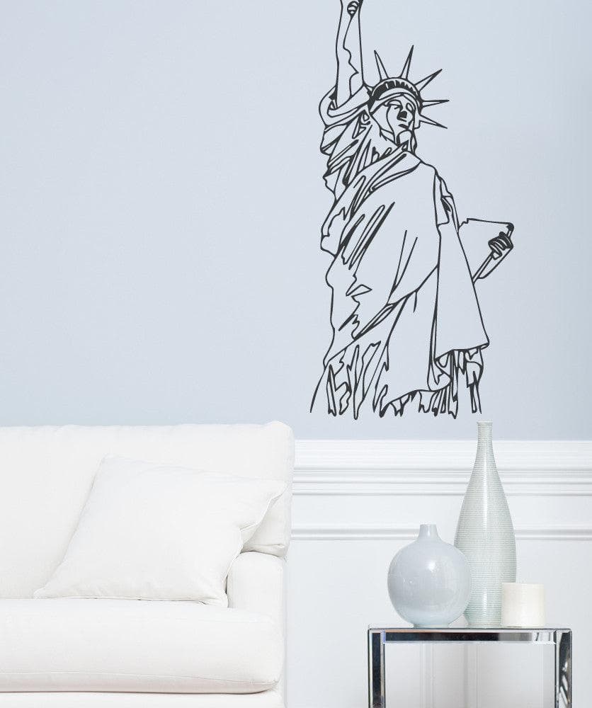 Vinyl Wall Decal Sticker Statue of Liberty Outline #OS_MB521
