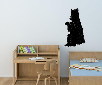 Vinyl Wall Decal Sticker Sitting Bear #OS_MB304