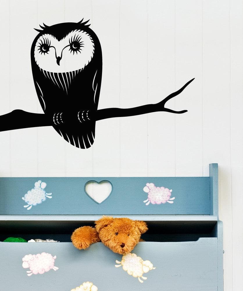 Vinyl Wall Decal Sticker Owl on a Branch #OS_MB306
