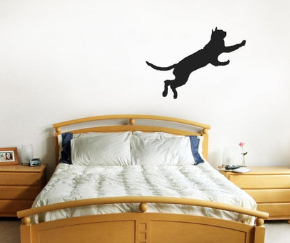 Vinyl Wall Decal Sticker Jumping Cat #OS_MB386
