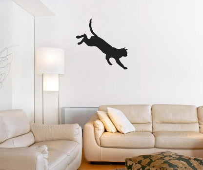 Vinyl Wall Decal Sticker Jumping Cat #OS_MB386