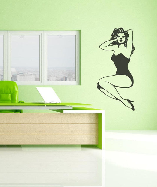 Vinyl Wall Decal Sticker Pin Up Lady #OS_MB526