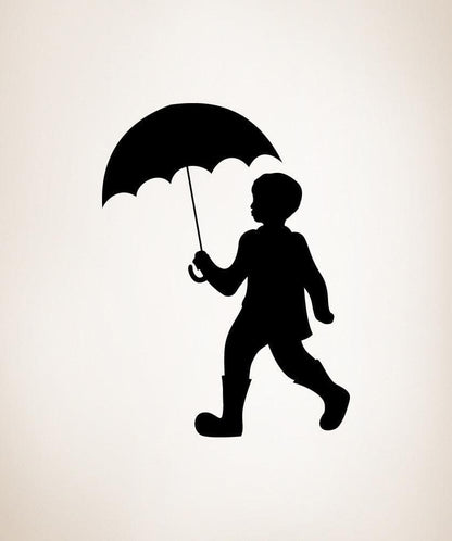 Vinyl Wall Decal Sticker Boy with Umbrella #OS_MB346