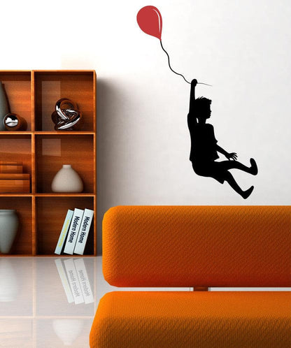 Vinyl Wall Decal Sticker Boy with Balloon #OS_MB347