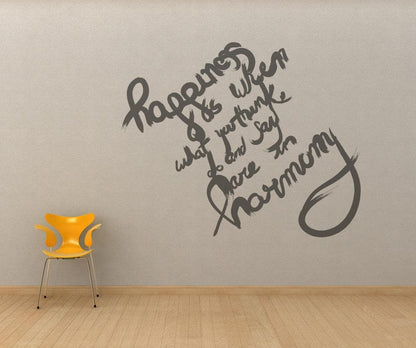Vinyl Wall Decal Sticker Happiness Quote #OS_MB287