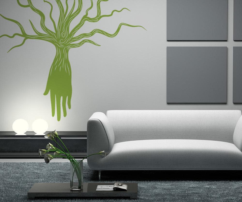 Vinyl Wall Decal Sticker Tree and Hand #OS_MB391