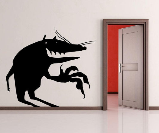 Scary Rat Shadow on Wall Vinyl Wall Decal Sticker. #OS_MB472