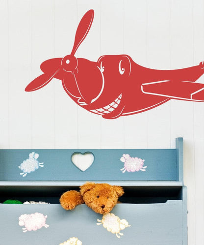 Vinyl Wall Decal Sticker Happy Plane #OS_MB313