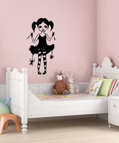 Gothic Spider Girl Vinyl Wall Decal Sticker #OS_MB474