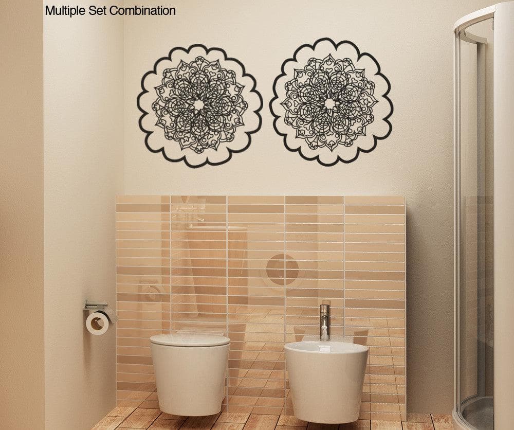 Oriental Flower Motif Vinyl Wall Decal Sticker.  #OS_MB121