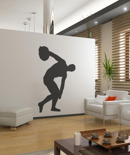 Olympic Discus Thrower Silhouette Vinyl Wall Decal Sticker.  #OS_MB539