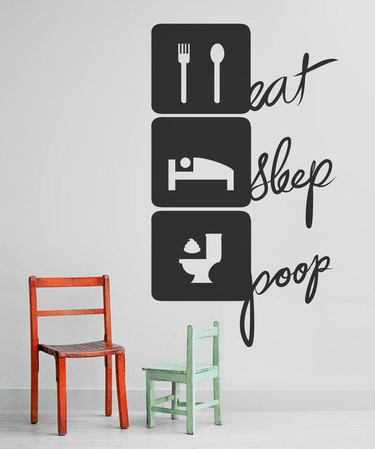 Vinyl Wall Decal Sticker Eat Sleep Poop #OS_MB273