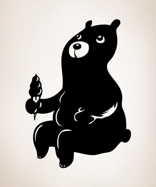 Vinyl Wall Decal Sticker Ice Cream Bear #OS_MB408