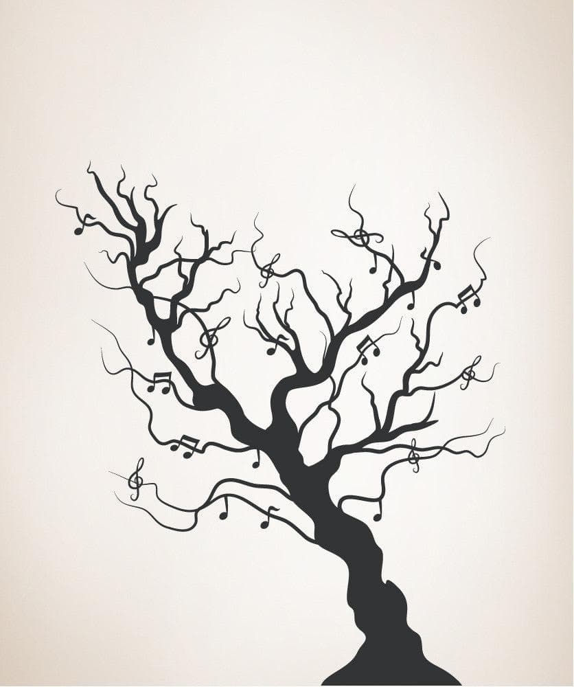 Vinyl Wall Decal Sticker Solid Musical Tree #OS_MB448