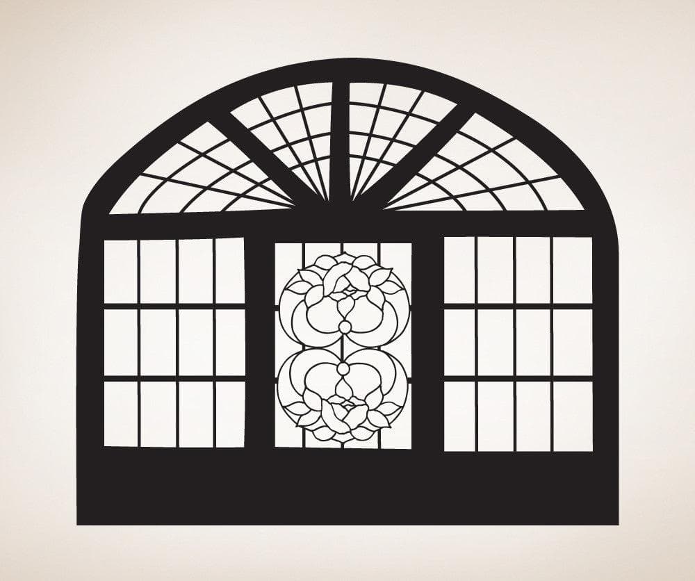 Vinyl Wall Decal Sticker Floral Window #OS_MB244