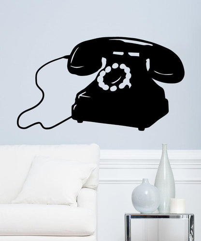Vinyl Wall Decal Sticker Rotary Dial Phone #OS_MB552