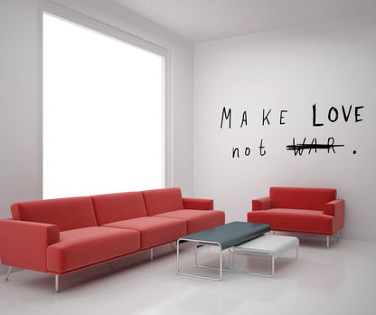 Vinyl Wall Decal Sticker Make Love Not War #OS_MB506