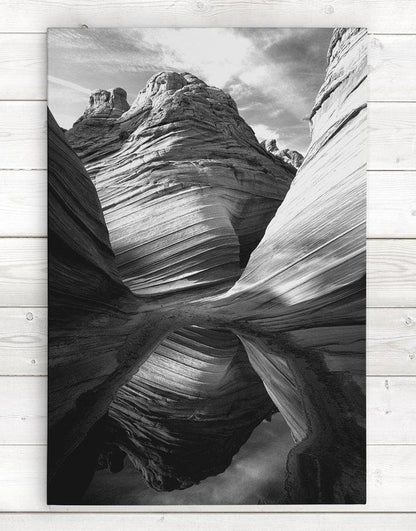 Black and White Arizona Sandstone Rock Canyon Landscape #C103
