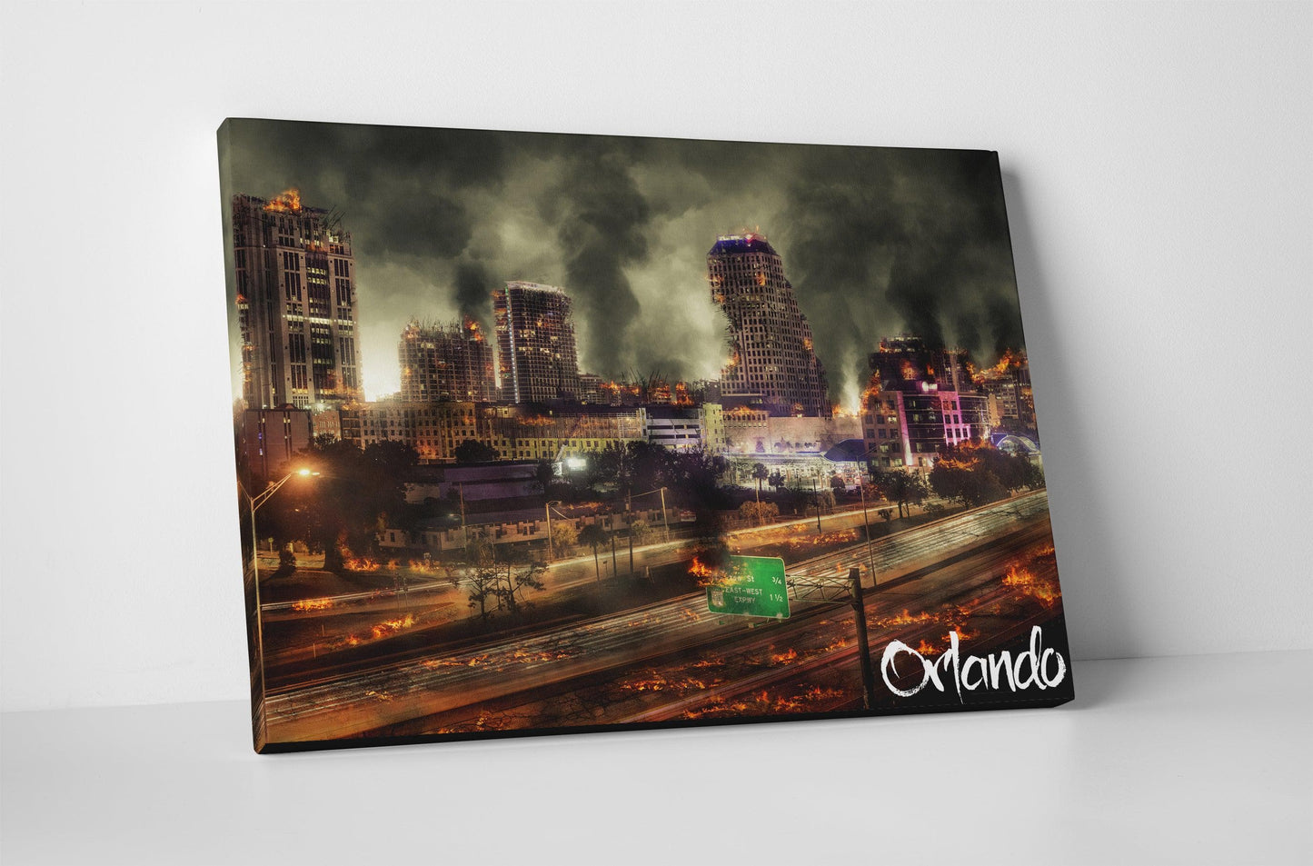 Apocalypse Vision of Orlando Florida Skyline Canvas #C107