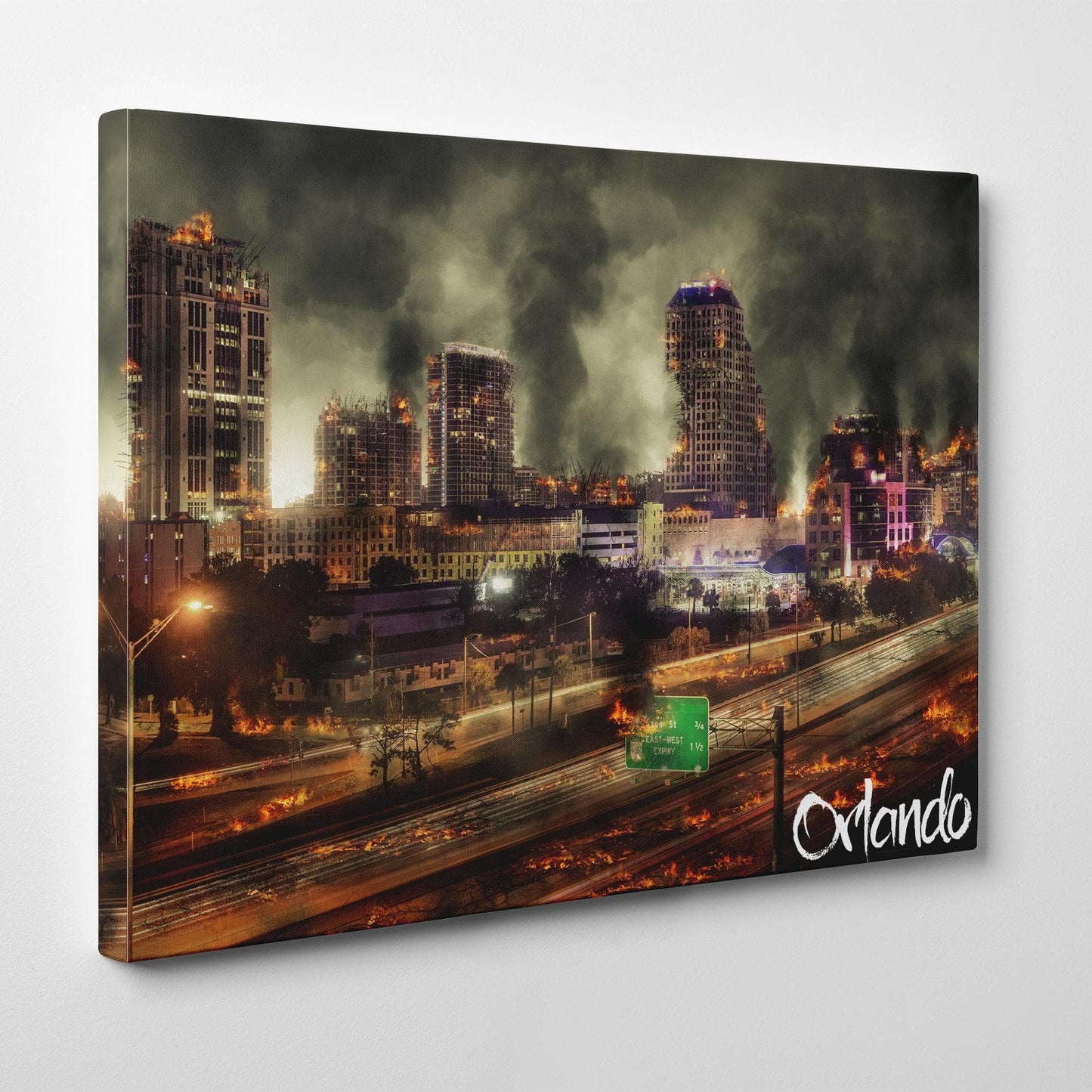 Apocalypse Vision of Orlando Florida Skyline Canvas #C107