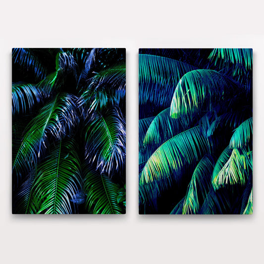 Tropical Palm Tree Foliage Leaves Canvas #C117