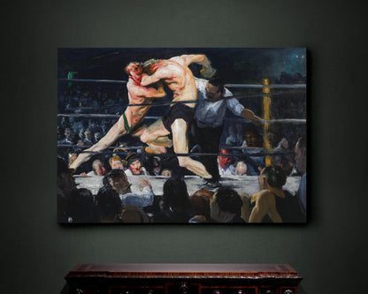Boxing Match Artwork Painting Canvas Art. Stag at Sharkey's Painting by George Wesley Bellows. Sport Theme Art Gym Wall Decor #C6353