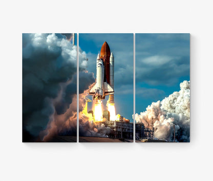 NASA Space Shuttle Launching (3 Piece) Canvas Print #C6470