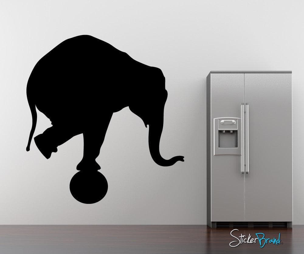 Vinyl Wall Decal Sticker Circus Elephant Balancing on Ball #OS_MB172