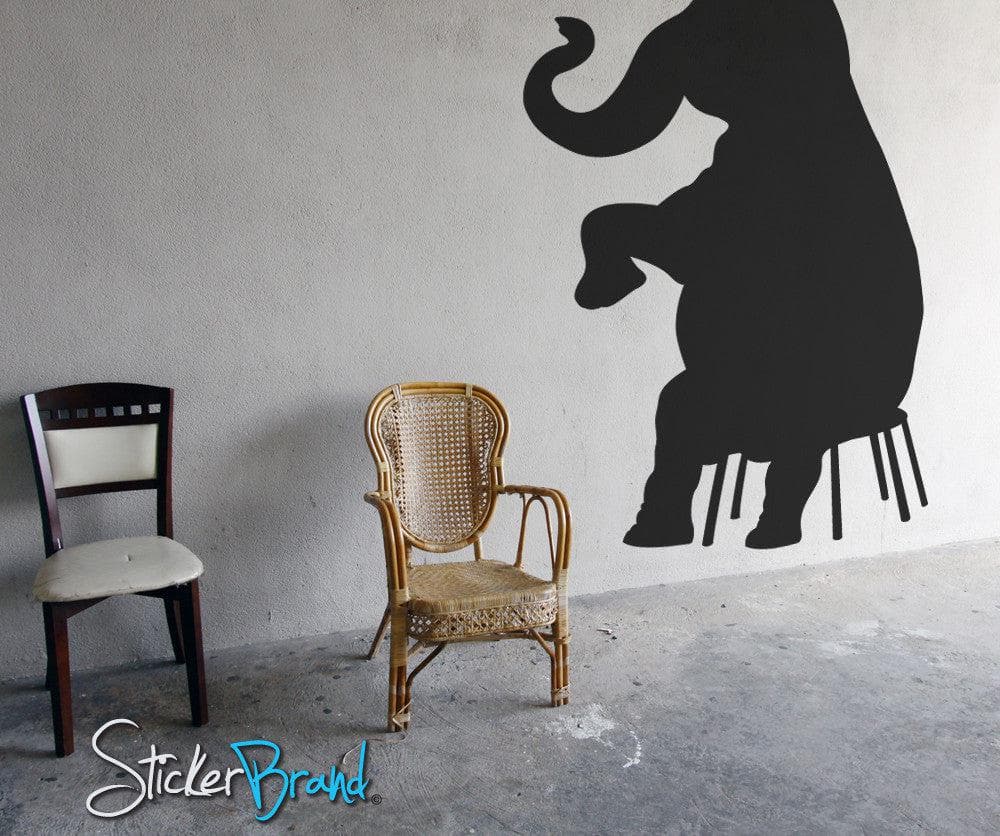 Vinyl Wall Decal Sticker Circus Elephant On Chair #OS_MB173