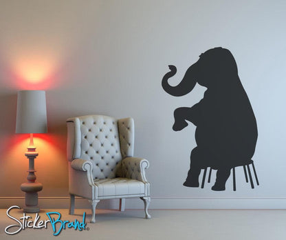 Vinyl Wall Decal Sticker Circus Elephant On Chair #OS_MB173