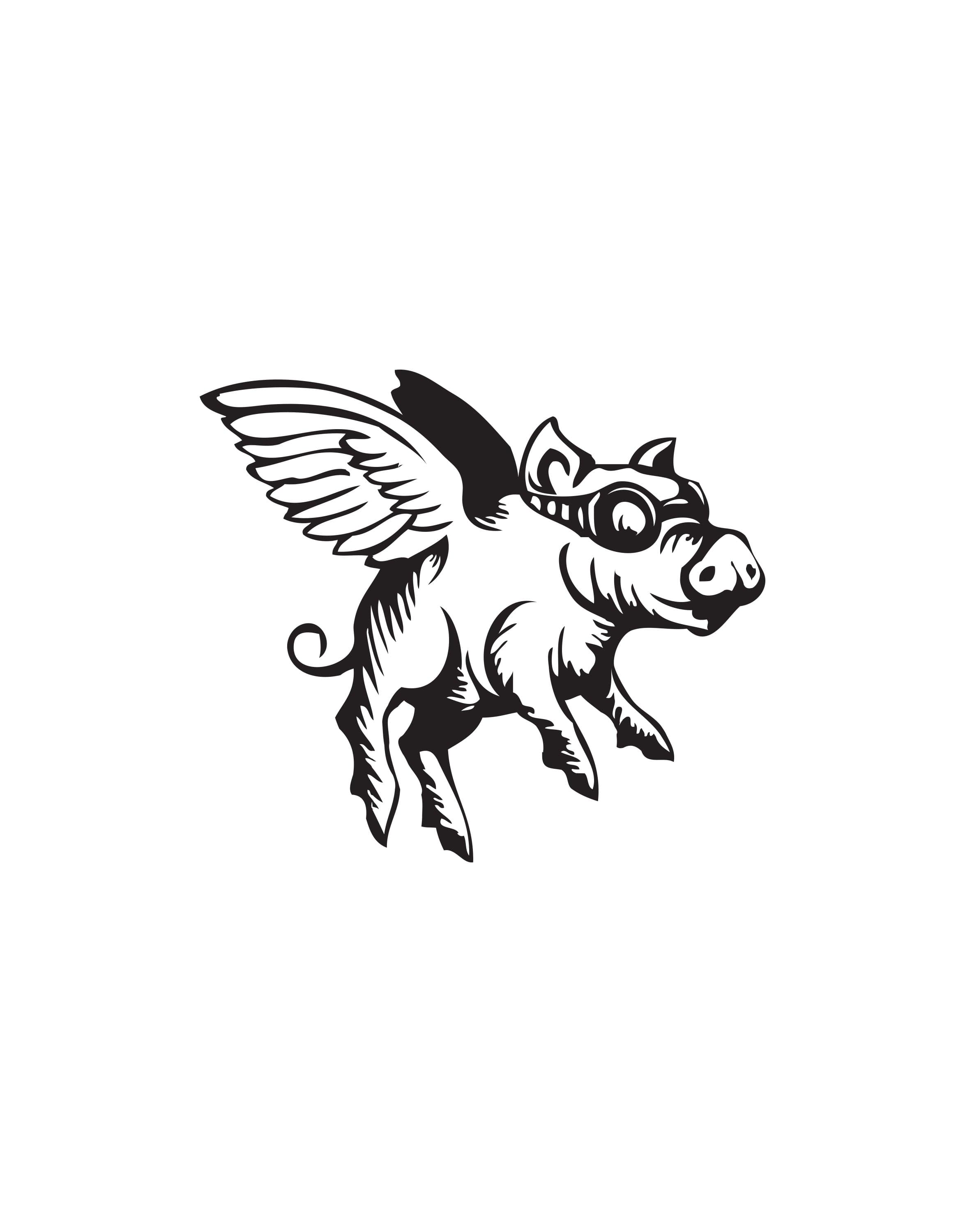 Amazon.com : Flying Pig Temporary Tattoo Sticker (Set of 2) - OhMyTat :  Beauty & Personal Care