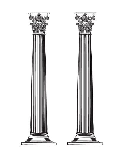 Greek Columns Wall Decal. (Pair) #JH222