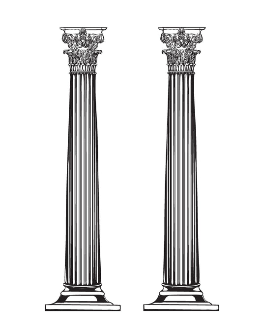 Greek Columns Wall Decal. (Pair) #JH222