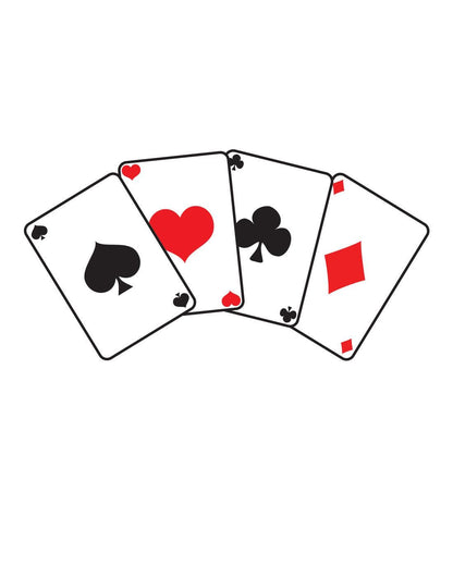 Casino Poker Cards Printed Graphic Decal Sticker. Peel and Stick. #JH280P