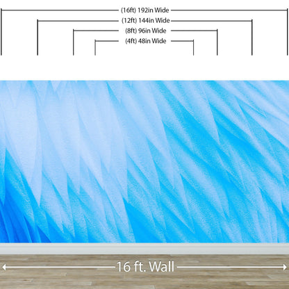 Blue Feather Angel Wings Chalk Art Mural. #6224