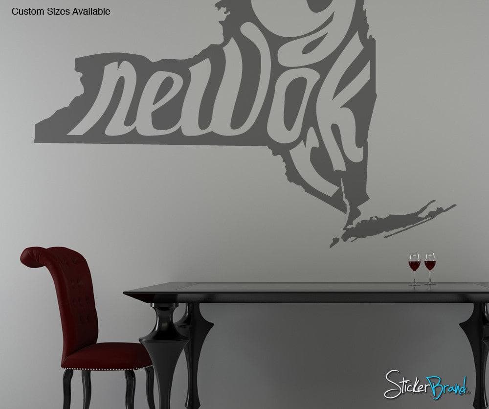 Vinyl Wall Decal Sticker New York State Map #OS_MB170