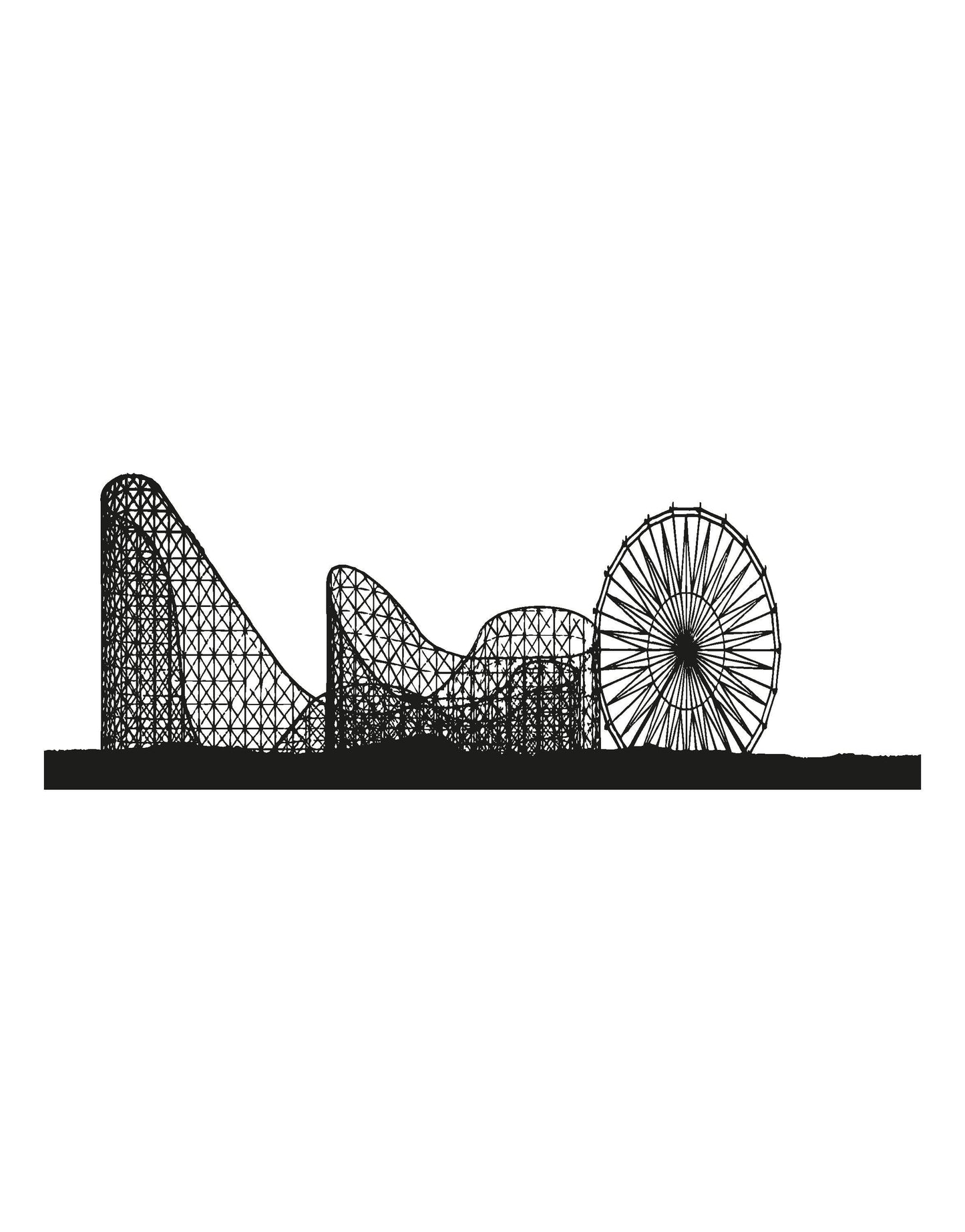 Ferris Wheel and Roller Coaster Wall Decal Design. #OS_AA1051