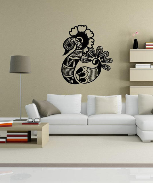 Vinyl Wall Decal Sticker Henna Bird With Flower #OS_AA1098