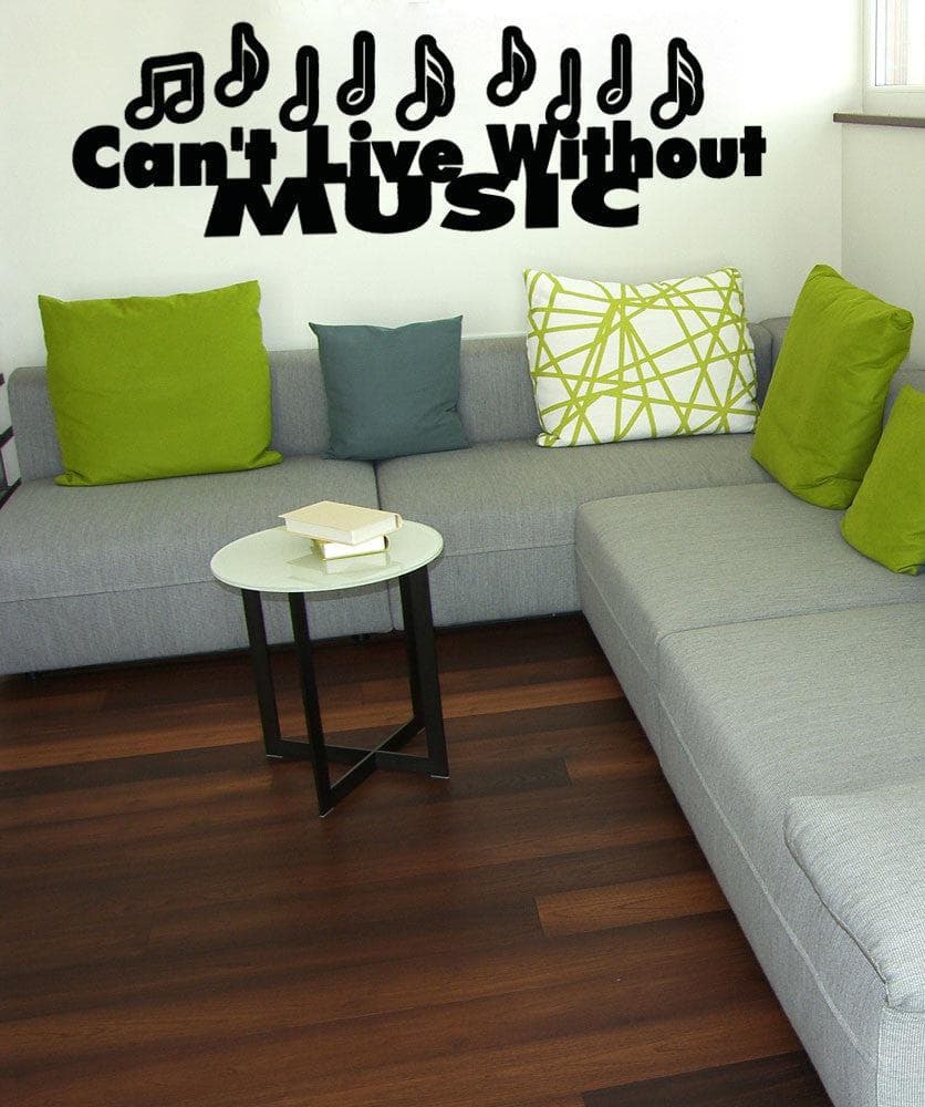 Vinyl Wall Decal Sticker Can't Live Without Music #OS_AA1258