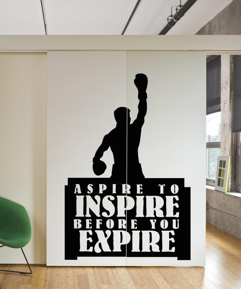 Vinyl Wall Decal Sticker Aspire to Inspire Boxing #OS_AA1266