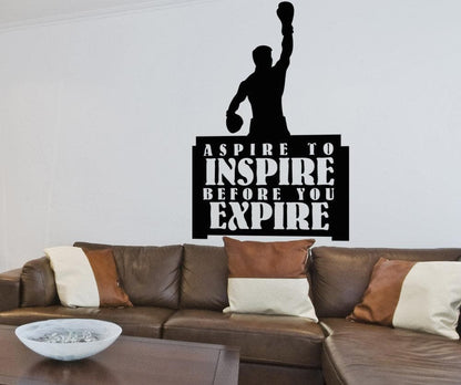 Vinyl Wall Decal Sticker Aspire to Inspire Boxing #OS_AA1266