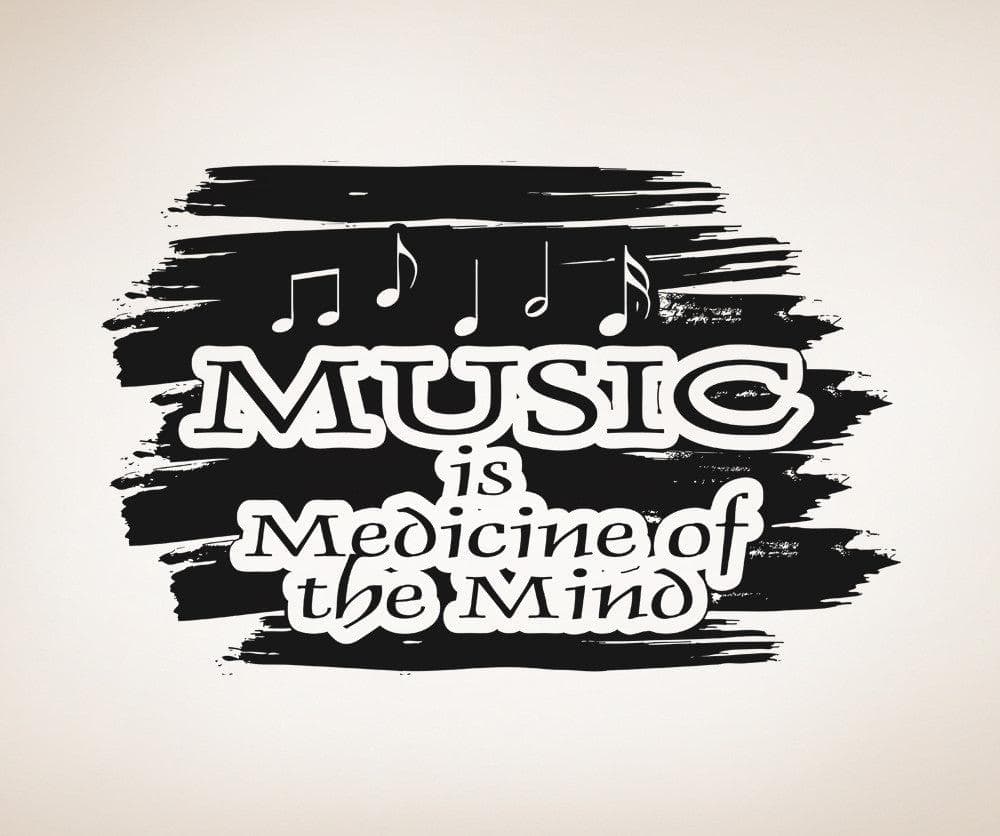 Music is Medicine of the Mind Quote Vinyl Wall Decal Sticker. #OS_AA1273