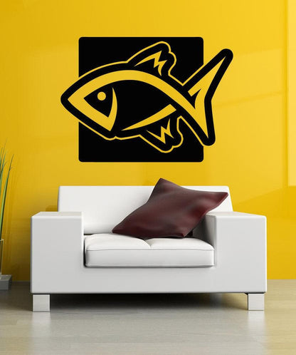 Vinyl Wall Decal Sticker Fish Square #OS_AA1297