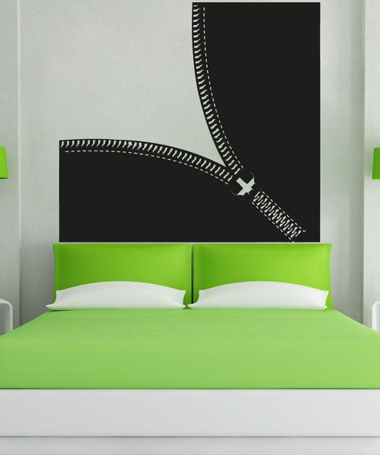 Vinyl Wall Decal Sticker Opening Diagonal Zipper #OS_AA1341
