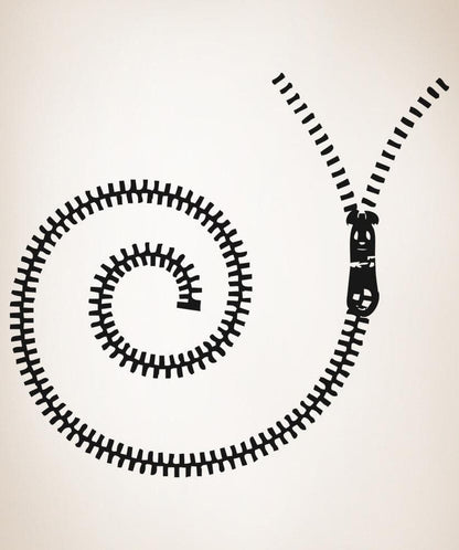 Vinyl Wall Decal Sticker Spiral Zipper #OS_AA1342