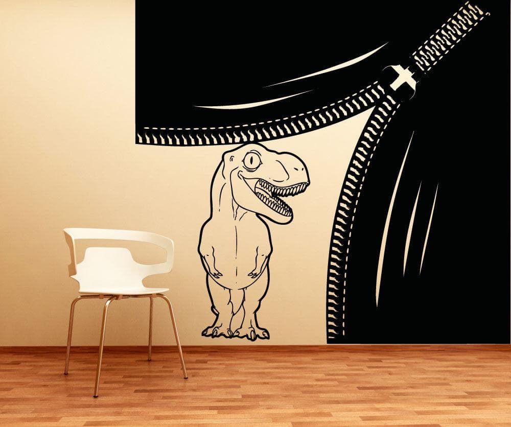 Vinyl Wall Decal Sticker Happy Dino Zipper #OS_AA1352