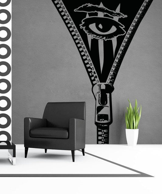 Vinyl Wall Decal Sticker Abstract Zipper Eye #OS_AA1356