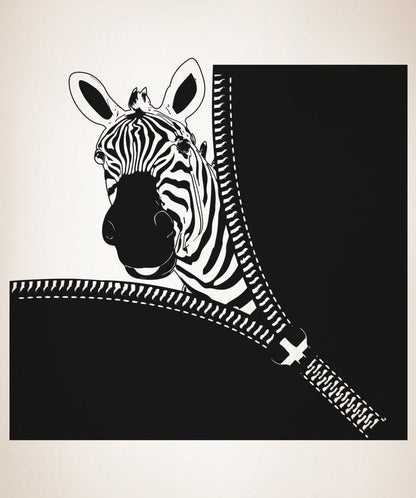 Vinyl Wall Decal Sticker Zebra Zipper #OS_AA1369