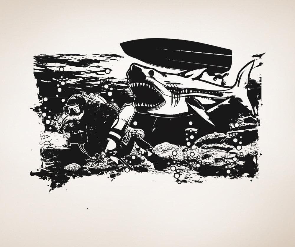 Vinyl Wall Decal Sticker Shark Sneak Attack #OS_AA1370